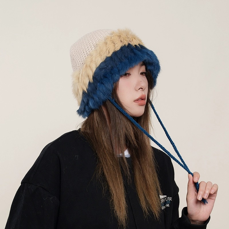 CoorKeva兔毛针织帽秋冬保暖女