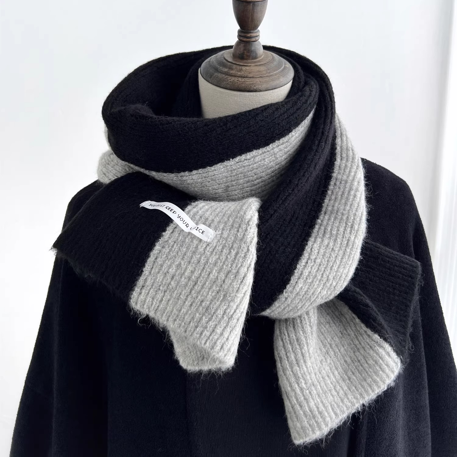 CoorKeva针织毛线围巾情侣款女