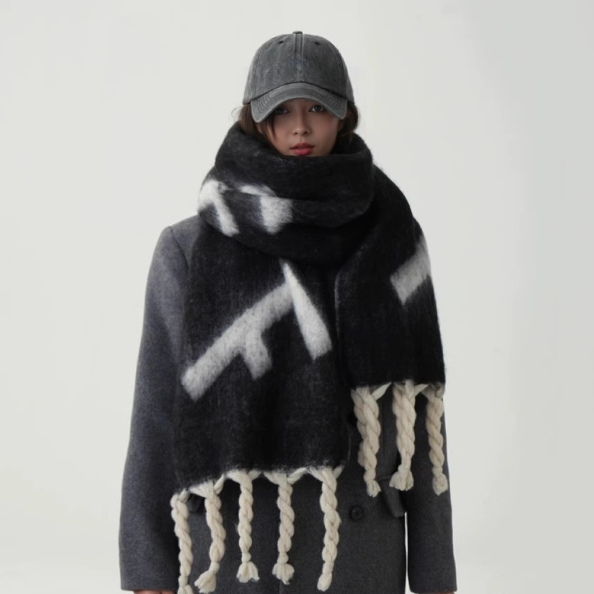 【正品】LULU Giraffе 山羊绒围巾秋冬季披肩双面高级感加厚保暖