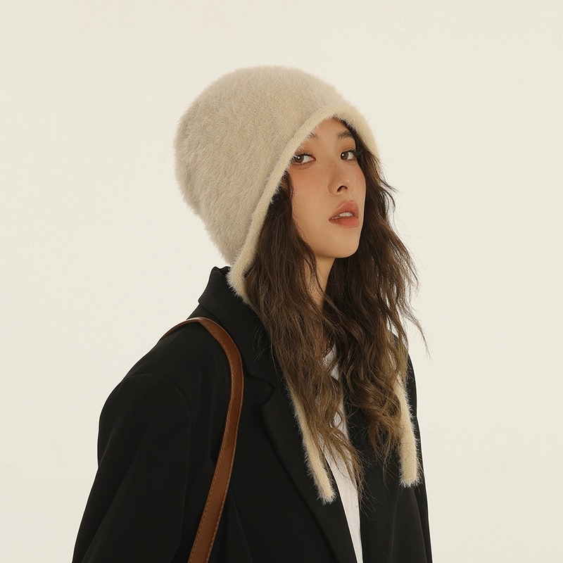 CoorKeva开叉毛线帽秋冬百搭女