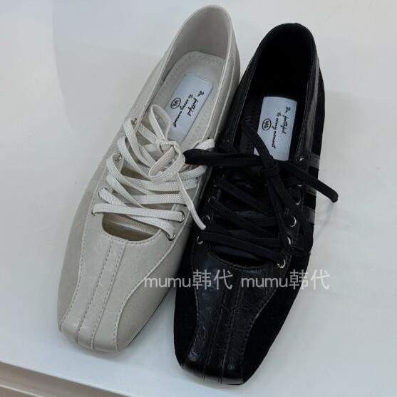 韩国小众方头交叉绑带玛丽珍鞋