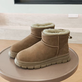 加厚鞋 底男款 防滑耐磨短靴东北男士 雪地靴男皮毛一体冬季 保暖棉鞋