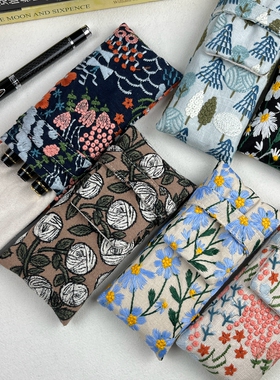 布邑刺绣笔袋三支装钢笔袋四支装五支装笔包便携式布艺收纳文具袋