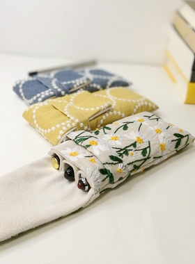 布邑新款刺绣笔袋三支装钢笔袋五支装笔包便携式布艺收纳袋文具袋