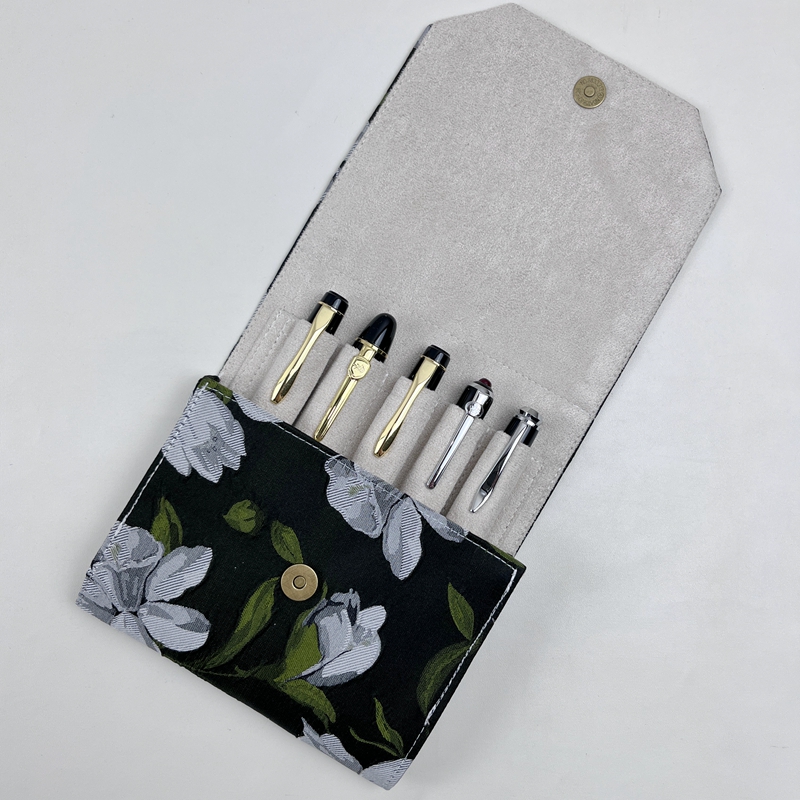 布邑宫廷风油画灰浮雕提花笔包三五支装笔袋钢笔收纳包大容量笔帘