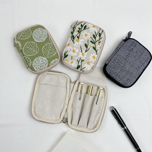 布邑短钢笔收纳包迷你拉链收纳包