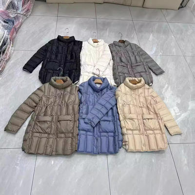 新款 秋冬无缝压胶防钻绒羽绒服女轻薄中长款立领保暖外套潮