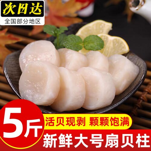 新鲜扇贝柱瑶柱鲜贝柱鲜活现剥