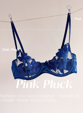 Pink Pluck*心口蓝玫瑰* 优质蕾丝性感内衣套装纯欲性感