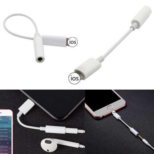 For Lightning Audio Converter 3.5mm Headphone Jack Adapter f