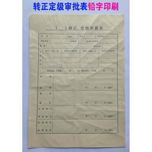 旧转正定级调整工资审批表铅字印刷