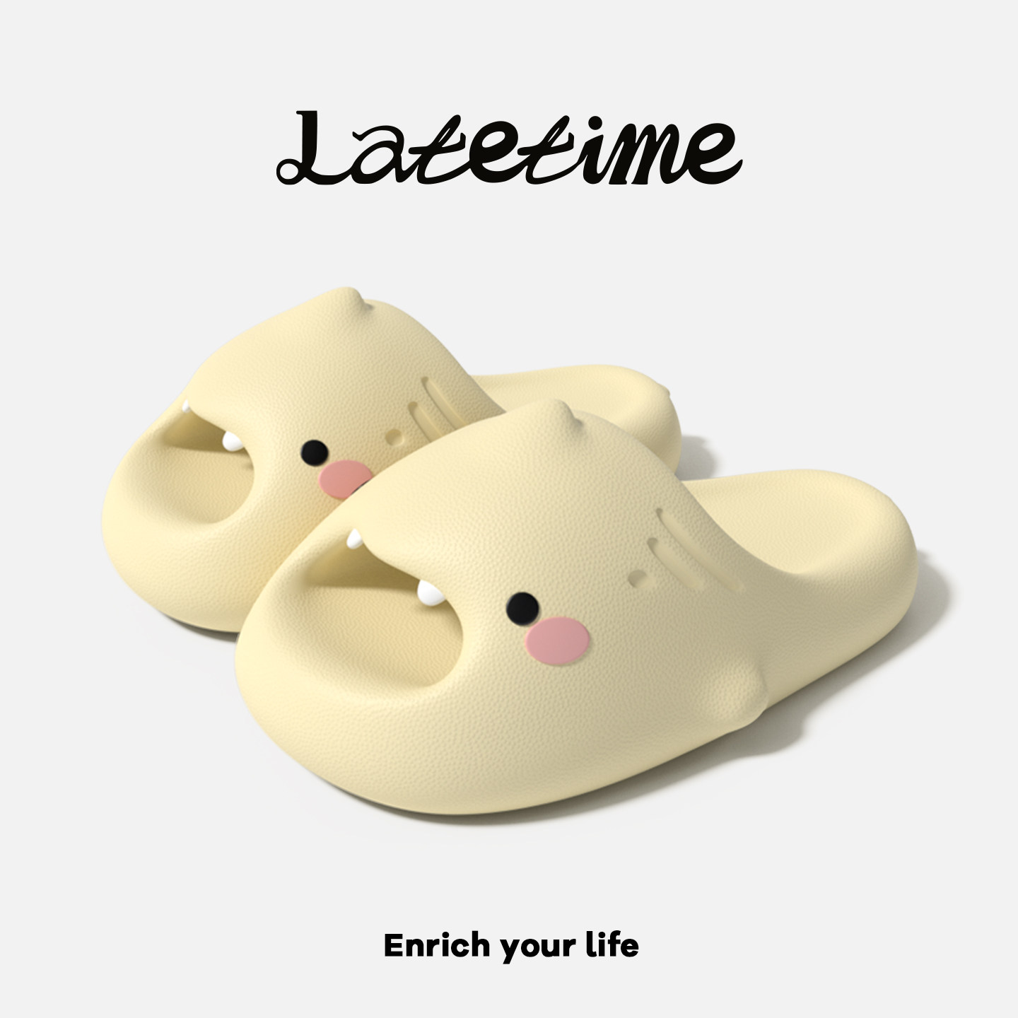 latetime小萌鲨鱼儿童拖鞋男女童图片