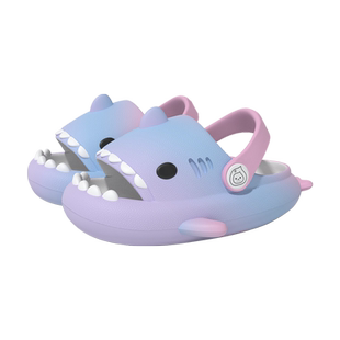 彩虹鲨鱼儿童拖鞋夏季男女童2026新款卡通防滑小童婴儿宝宝洞洞鞋