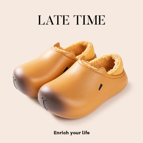 latetime卡皮巴拉防水棉拖鞋包跟