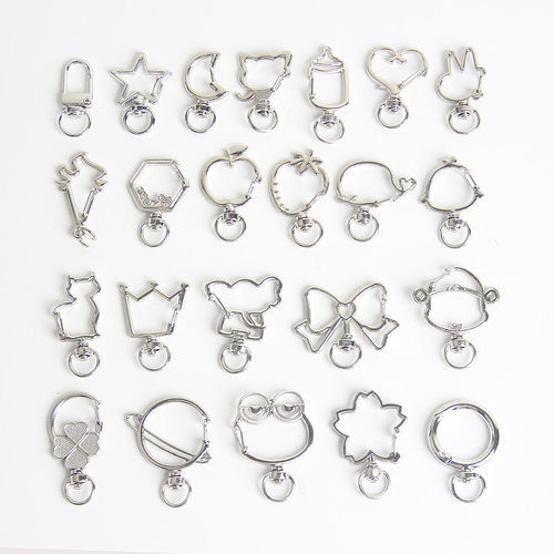 猫财神桃心带环金属diy钥匙扣