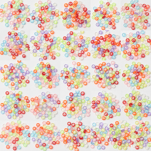 透明亚克力字母珠子 手工diy自制串珠项链钥匙扣饰品配件手链编织