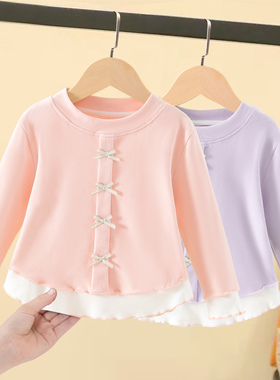 女童长袖T恤春秋款儿童时髦公主打底衫小女孩宝宝甜美上衣秋装潮