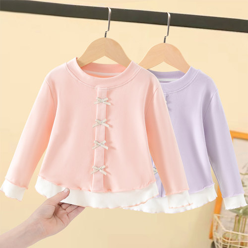 女童长袖T恤春秋款洋气打底衫