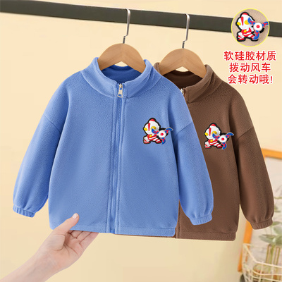 男童摇粒绒外套春秋新款