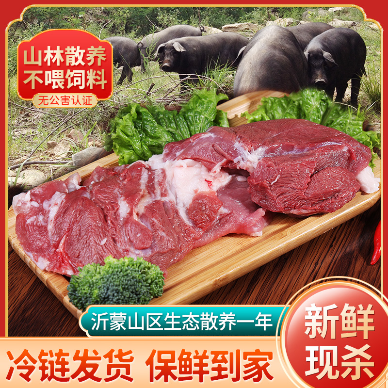 无公害沂蒙山新鲜土猪肉黑猪肉精瘦肉里脊肉农家生态散养非冷冻