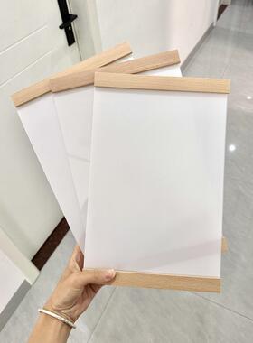 胡桃木diy照片墙磁吸相框免打孔相框照片置换墙简介栏展示栏形象