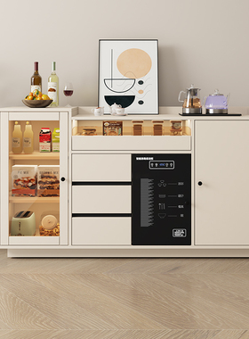 定制餐边柜茶吧机底部自动上水一体柜2025年新款家用带水壶消毒柜