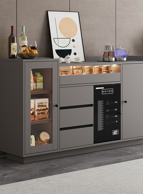 定制餐边柜茶吧机底部自动上水一体柜2025年新款家用带水壶消毒柜