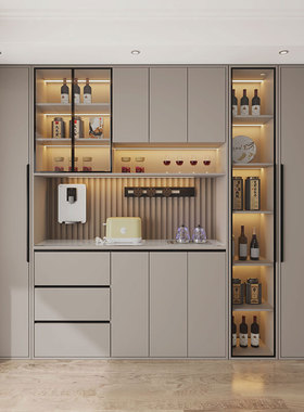 茶吧机餐边柜一体高柜酒柜客厅靠墙轻奢简约现代高级储物柜子