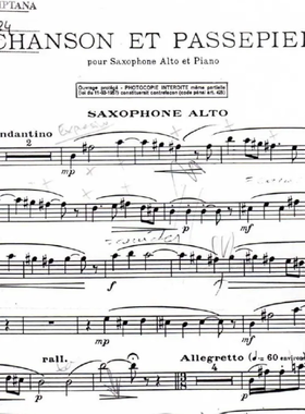 Chanson et Passepied 萨克斯