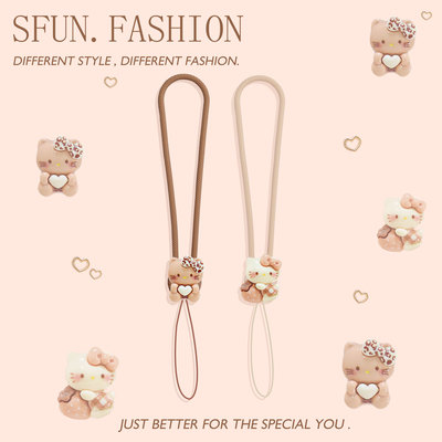 豹纹小猫手机挂绳硅胶腕带短挂件