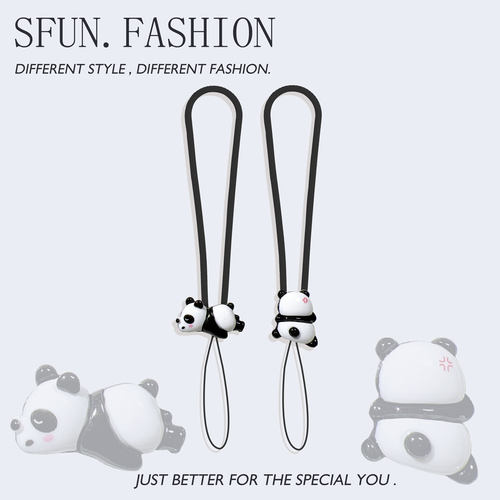 手机短挂绳钥匙熊猫挂件ccd链饰