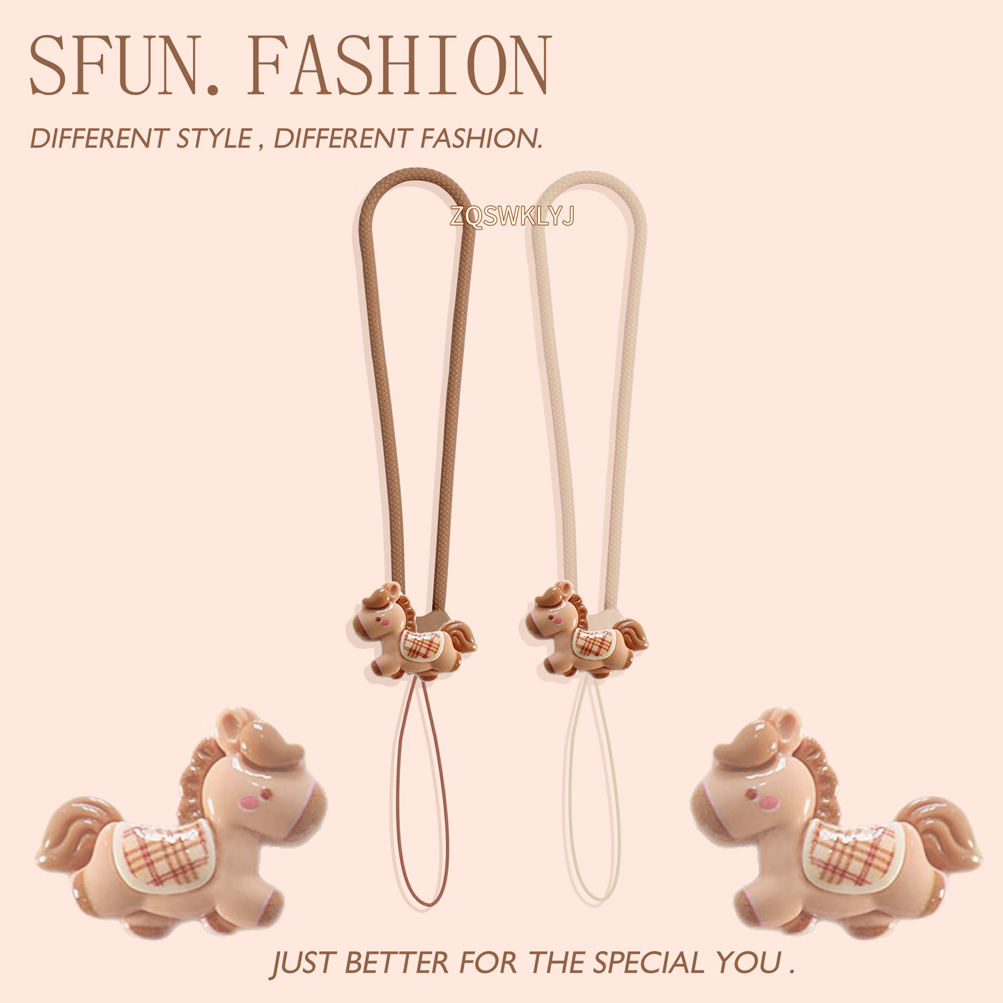 马年可爱小马手机挂绳新年挂件