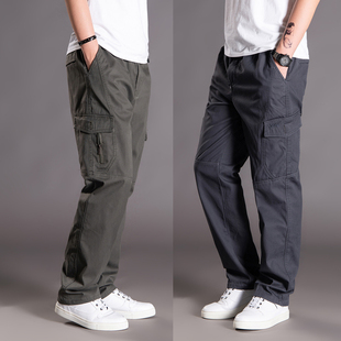 冬季加绒加厚男工装裤耐磨保暖直筒休闲裤棉冷冻库加肥加大码宽松