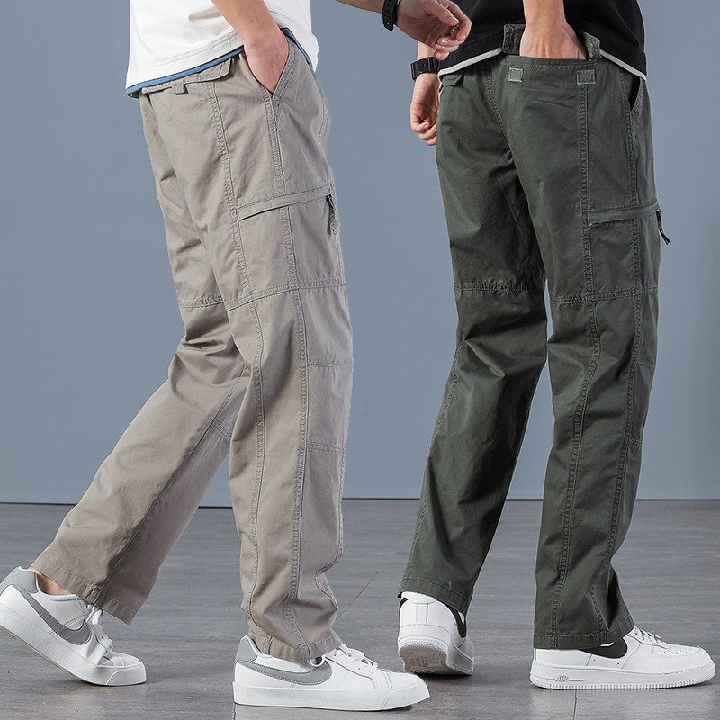 夏季薄款男士休闲工装裤加肥特大码多口袋户外直筒纯棉宽松肥佬裤,男装,休闲裤,淘宝优惠券,粉丝福利购,淘宝优惠卷
