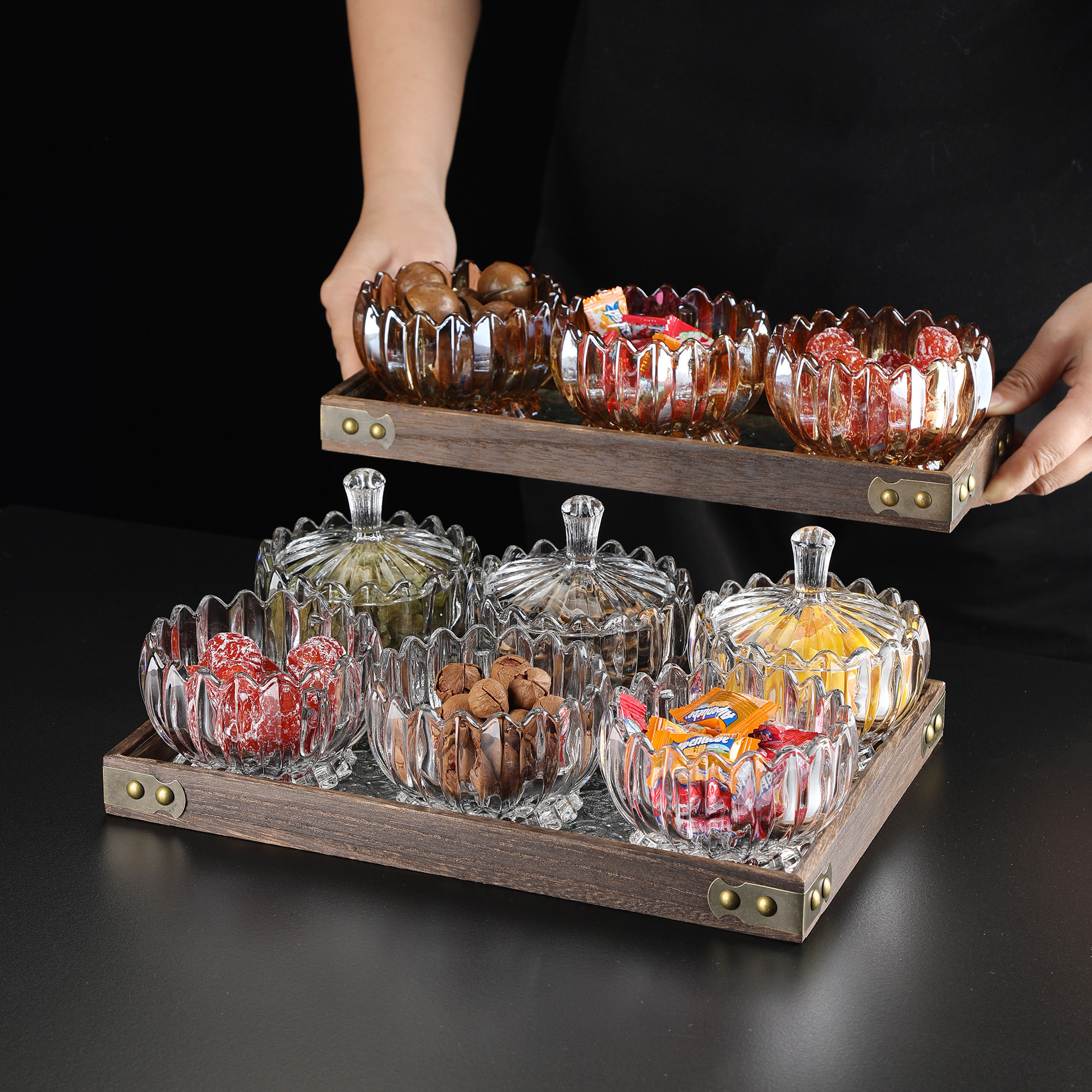 高档轻奢干果碗水果盘客厅茶几零食点心碗糖果瓜子家用分格收纳盒,餐饮具,果盆/果盘/果篮,淘宝优惠券,粉丝福利购,淘宝优惠卷