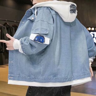 牛仔外套男春秋季 褂子青少年學生衣服 潮流潮牌夾克男休閑帥氣春季