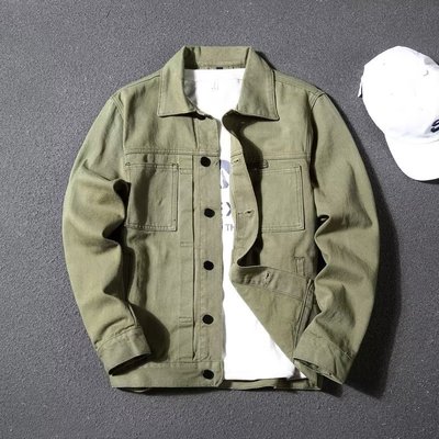 男装外套2025秋季新款时尚简约宽松翻领工装上衣韩版男士牛仔夹克