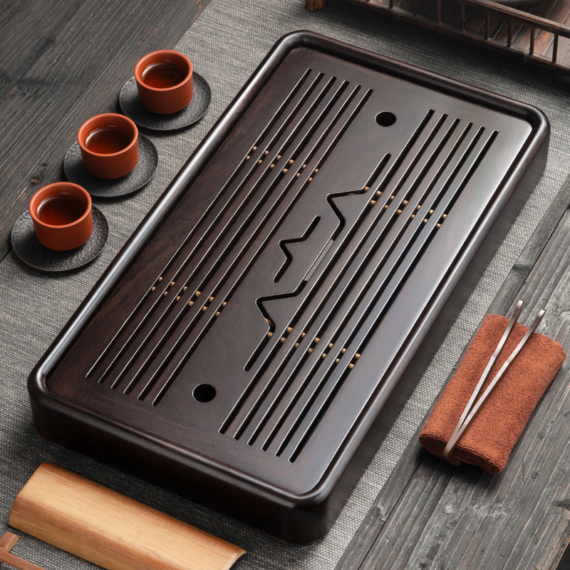 2025新款家用茶盘黑檀木茶具小干泡茶台实木办公室沥水茶托盘茶海