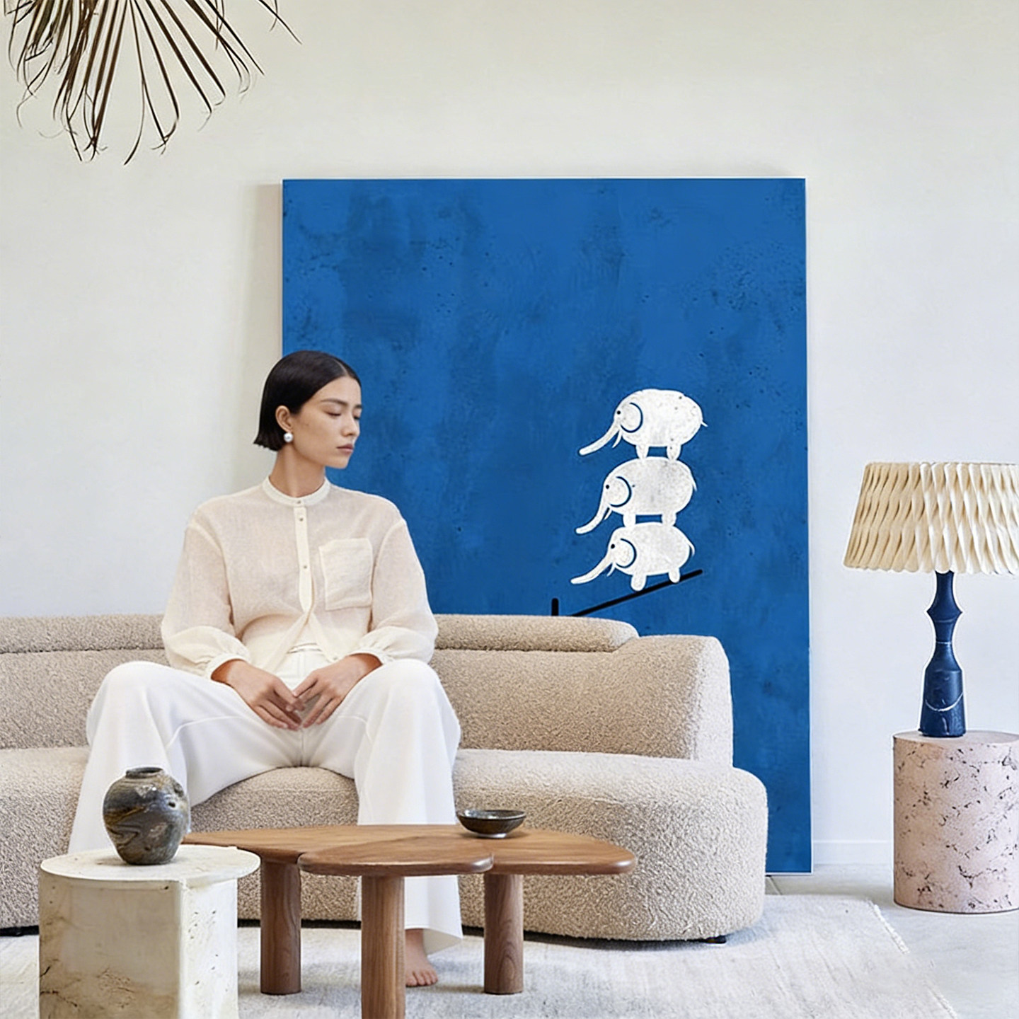 《鸭力就是动力》纯手绘抽象艺术挂画卧室床头壁画客厅装饰画