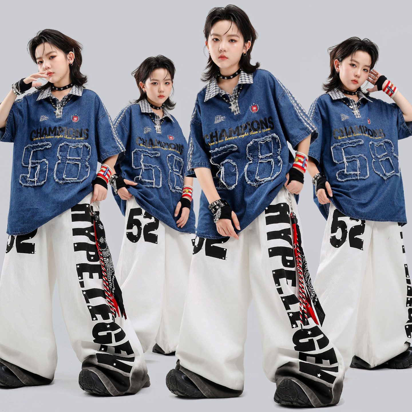 少儿hiphop街舞穿搭嘻哈潮流男童舞蹈演出服酷帅女童架子鼓表演服