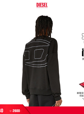 [折扣]DIESEL男士OVAL D LOGO黑色套头卫衣A082300GYCJ