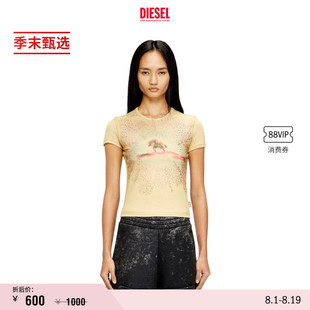 [季末甄选]DIESEL女士小印花圆领短袖T恤A218260PLBQ