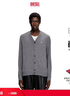[折扣]DIESEL男士OVAL D灰色长袖针织开衫A174430DCCH