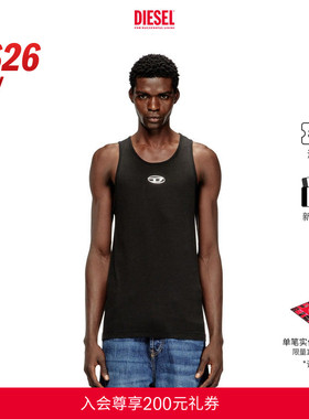 [新款]DIESEL男士26早春OVAL D黑色背心A217420JMBA