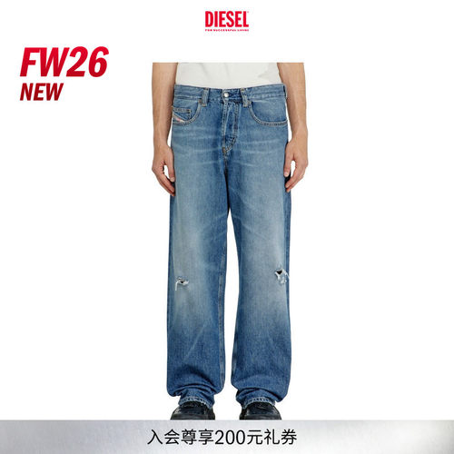 [新款]DIESEL男士26早秋D-MACRO宽松阔腿牛仔裤A1282109P61