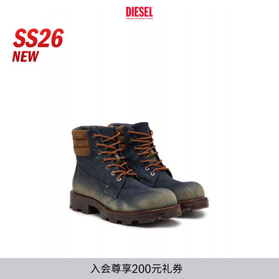 [新款]DIESEL男士26春夏D-HAMMER拼色马丁靴Y03749P8093