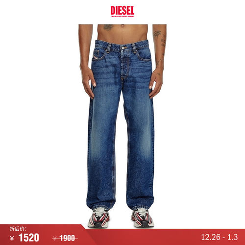[折扣]DIESEL男士D-MACS中腰合身直筒牛仔裤A0414909I27