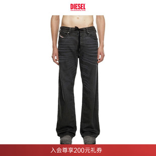 A1786709J75 REEL黑色抽绳系带直筒牛仔裤 DIESEL男士