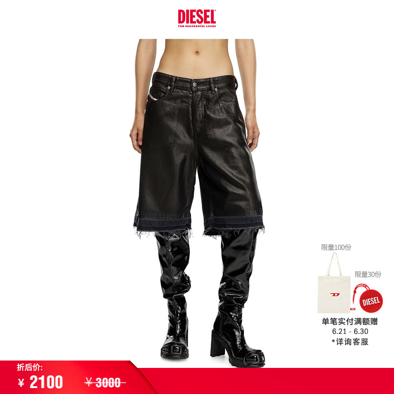 [折扣]DIESEL女士黑色五分牛仔短裤A14051068MR