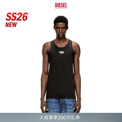 [新款]DIESEL男士26早春OVAL D黑色背心A217420JMBA